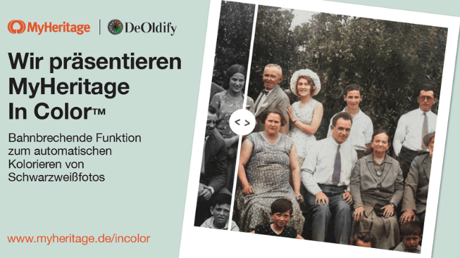 Mit MyHeritage In Color™ Schwarzweißfotos automatisch kolorieren