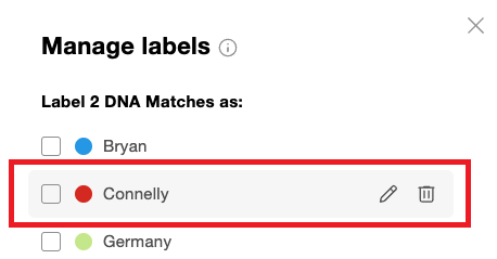 Editing or deleting labels